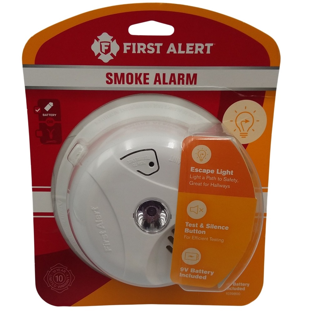 First Alert SA303CN3 Battery Powered Smoke Alarm with Silence Button 9V Battery